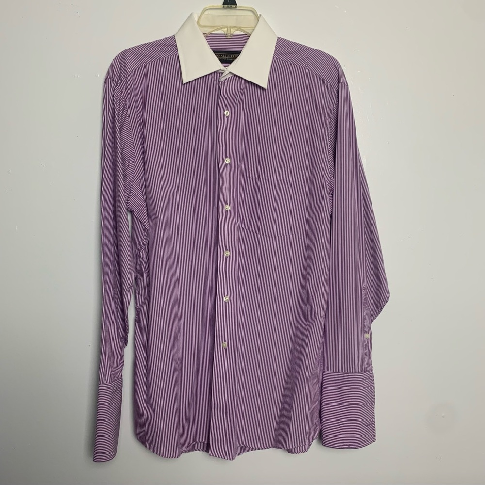 Donald J Trump Signature Collection stripe shirt - 15 1/2 32/33 Regular Fit